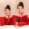 Estudio Fotográfico Nuevo Tema de Año Nuevo Traje Rojo Atmósfera Chica Dulce Interior Foto Fotografía Arte Foto Ropa