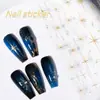 Nuevas Pegatinas para Uñas Starburst Cielo Estrellado Brillante Blanco y Negro Estampado en Caliente Pegatinas Radiantes de Uñas Star Dh680