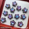 Estrella de Cinco Puntas de Circonio Estrella de Mar Multicolor Ocho Agujeros Flor de Cinco Pétalos Cuentas Espaciadoras Pulsera de Cristal con Cuentas DIY Accesorios para Pulseras y Collares