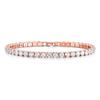 Pulsera Elegante y de Moda para Mujer de Oro Genuino de Una Sola Fila de 4 mm 2 mm con Circonitas y Broche de Reloj, Estilo Fresco y Dulce, Directo del Fabricante