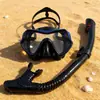 Traje nuevo de gafas de buceo y tubo de respiración JUNHAIINS para hombre y mujer, nuevo marco grande de silicona para adulto, tour de buceo con espejo