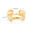 Pulseira larga europeia e americana textura irregular não desbota banhada a ouro 18K pulseira aberta joia de personalidade da moda