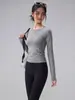 Cuello redondo manga raglán manga larga yoga para mujer transpirable agradable a la piel corte ajustado estiliza para Pilates fitness running deportes ropa de yoga mujer