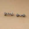 Plata pura S925 viga de equilibrio de doble extremo flor pequeña cuentas cuadradas pulsera de cuerda trenzada hecha a mano DIY accesorios de cuenta espaciadora para collar