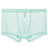 Bóxers Sexy Transparentes para Hombre Delgada Malla de Seda de Hielo Talla Grande Bóxers Estampados de Seda de Hielo de Cuatro Esquinas
