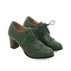 Sapatos femininos estilo britânico, novo modelo de comércio exterior, sapatos de salto alto com salto grosso, sapatos brogue, sapatos de couro preto, sapatos de salto alto de primavera e outono