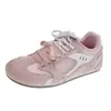 Zapatos de Entrenamiento Coreanos Estilo Primavera Doble Cordón 2025 Nuevos para Mujer con Plataforma de Cuero de Altura Interior Aumentada, Versátiles, Estilo Pequeño Fresco, Zapatos Forrest Gump