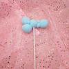 Paquete de 10 bolas de pelo para decoración de tartas de cumpleaños, nubes, globo aerostático estéreo, luna, nube blanca, placa enchufable, bandera para fiesta