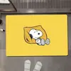 Novo tapete de banheiro de terra de diatomáceas do Snoopy, design de desenho animado, absorvente, antiderrapante e durável para uso em frente ao vaso sanitário, resistente à sujeira e ao desgaste