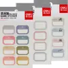 Pegatinas Deli 6432, Etiquetas de Nombre de Colores para Estudiantes, Pegatinas de Nombre en Blanco, Etiquetas Adhesivas Categorizadas, Etiquetas