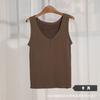 Chaleco térmico de lana con bucle de terciopelo para otoño e invierno, tirantes, forro polar, engrosado, cepillado, hombros anchos, ajustado, camiseta interior de otoño