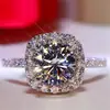 El Anillo de Diamante Más Popular de Amazon para Mujeres, Anillo de Boda de Lujo Plateado para Parejas, Cuadrado Dorado Blanco y Fabricante Mayorista de Anillos de Propuesta de Lujo