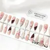 Uñas Postizas Llamativas Estilo Cat-Eye con Color de Base, Piezas de Uñas Pre-fabricadas, Estilo Gótico Dulce-Cool, Manicura Francesa Almendrada, Puntas de Uñas Postizas