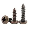 Tornillos Autorroscantes de Cabeza Cruzada de Bronce Muebles Puerta de Gabinete de Cocina Bisagra de Puerta Cabeza Redonda Cruzada Estilo Retro Tornillos para Madera