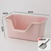 Caixa de Areia para Gatos Semi-Fechada, Extra Grande, à Prova de Salpicos, Espessada, Amigável para Adultos, Feita de Material PP, Banheiro para Gatos Estilo Aberto