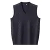 Suéter de outono e inverno [Estilo Old Money] Colete masculino, blusa quente espessa para pais, suéter de tricô