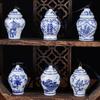 Pingente de Árvore de Natal Jingdezhen Decoração de Porcelana Azul e Branca Pingente Pequeno Vaso de General Vaso Pequeno Retrô Ornaments de Vento Criativos