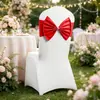 Decoração de encosto de cadeira com laço elástico grande em estoque de fabricante transfronteiriço, faixa de gravata borboleta simples para encosto de cadeira, dropshipping SHEIN