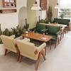 Conjunto de Mesa e Cadeiras Casuais para Cafeteria, Loja de Chá com Leite, Loja de Sobremesas, Bar de Livros, Área de Descanso, Área de Negociação, Sofá, Madeira Maciça