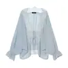 Ropa de mujer de comercio exterior europeo y americano ZA transfronteriza, popular en AliExpress, blusa de gasa versátil simple de verano multicolor con cuello en V y corbata