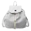 Mochila Leve, Mochila Escolar Coreana com Cordão, Bolsa Pequena Feminina para Estudante Universitária Ir ao Trabalho, Mochila com Estilo de Design