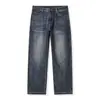 Moda Versátil Casual Holgado Tallas Grandes Otoño Retro Americano Pierna Recta Jeans Hombres Canalla Guapo Lavado Vintage