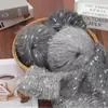 Punto de Copo de Nieve Degradado Mohair de Seda Color Frijol de Gelatina Arcoíris Punto de Mohair Polar Suave Cera Verde Bola de Lana