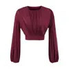 Traje de Alta Gama, Elegante Holgado, Top Camiseta de Manga Larga, Falda de Cintura Alta Otoñal para Mujer, Conjunto de Dos Piezas Falda con Abertura