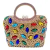 Bolso de Noche Transfronterizo Nuevo Incrustado de Diamantes Vertical Bolso Cruzado de Hombro Único para Mujer Bolso de Mano para Banquete Europeo y Americano Bolso tipo Clutch Totalmente de Diamantes