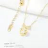 Colar de Coração de Pêssego com Laço Japonês e Coreano Microincrustado com Diamante Corrente para Clavícula Joia Versátil Colar Feminino Joia de Zircônia