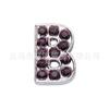 8mm Roxo Escuro Acessórios de Letra Diamantada DIY Chaveiro Pulseira Coleira para Pet Mochila Pingente de Joia