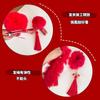 Pasador clásico de borla de bola de pelo para niños Tocado de saludo de Año Nuevo Pasador de felpa versátil Hanfu Pasador festivo rojo de Año Nuevo
