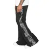 Moda transfronteriza 2024 Pantalones de hip hop con botones para hombre Primavera y otoño Estampado de flor de anacardo Talla grande Estilo callejero Pantalones rectos de doble línea