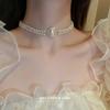 Collar con borlas de perlas y mariposas de amor de temperamento coreano, cadena de clavícula de alto sentido de moda de nicho, collar de Joker al por mayor