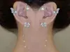 Super Flash simples de una pieza mariposa borla larga colgantes para oreja sin perforar clip para oreja aretes temperamento personalidad modernos nuevos aretes