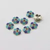 Acessórios DIY Porta Gotejamento de Óleo Espaçador Acessórios Xizang Banhado a Prata Cloisonné Esmalte Porta Espaçador Acessórios para Chapéu