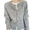 Chaqueta Suéter de Estilo Coreano Suave para Mujer en Primavera y Otoño, Alta Gama, Holgada, Casual, Top Cardigan Corto de Punto