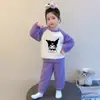 Pijama feminino para outono e inverno, fleece de coral, espessado e forrado, novo modelo 2025, conjunto de roupa caseira de flanela para crianças
