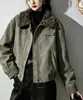Chaqueta Corta de Ante Imitación Melaleuca para Mujer 2026 Invierno Gruesa Solapa de Lana de Cordero Chaqueta Corta de Algodón