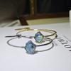 DIY Brincos Pingente Anel Pulseira Acessórios Dan Tao S925 Agulha de Prata Abalone Bei Bei Conjunto de Quatro Peças Azul