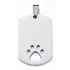 Venta Caliente Transfronteriza Acero Inoxidable Rectangular Placa para Perro Joyería Accesorios Hueco Garra de Perro Placa Militar Colgante DIY Collar Llavero