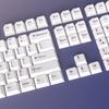 En stock, venta al por mayor transfronteriza, tapa de tecla blanca de Amazon, material PBT grabado, juego completo pequeño de 126 teclas, original, alto, bicolor