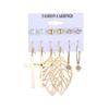 Pendientes de aleación con perlas, nueve pares, elegantes pendientes de borlas apiladas, con personalidad transfronteriza europea y americana de Amazon para verano.