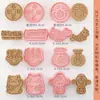 Mini Moldes para Galletas de Dibujos Animados Sanrio Hogareños Moldes de Sandía Estéreo 3D Corte a Presión Horneado de Fondant Hecho a Mano
