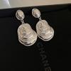 Aretes de Borla Viento Frío Serie Plata Aguja de Plata Aretes Estilo Moda Heavy Metal Aretes de Diseño Simple Nicho