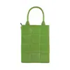 Bolso de mano mini a cuadros fresco para mujer, bolso vertical brillante para teléfono, bolso tipo cesta simple, único y moderno