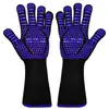 Guantes protectores de silicona para barbacoa y horno microondas, alta temperatura 800 grados, anti quemaduras, aislamiento térmico, antideslizantes, a prueba de fuego