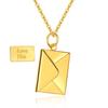 Collar con colgante de sobre de acero de titanio transfronterizo amor grabado al por mayor cadena para la clavícula cadena para el cuello de mujeres amantes no se decolora