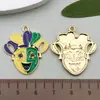 Acessórios para Joias DIY Rosto Sorridente Máscara de Baile Carnaval Liga de Zinco Esmalte Pena Pequena Chaveiro Transfronteiriço