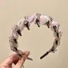 Nueva diadema de malla con cristales para mujer, dulce y elegante con dientes, de alta gama y a la moda, realza la altura de la coronilla de la cabeza